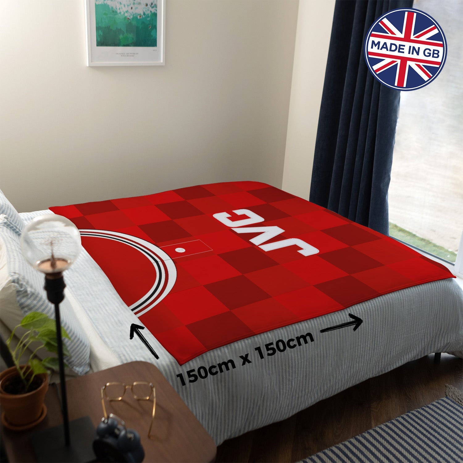 Aberdeen 1987 Home Shirt - Personalised Retro Fleece Blanket 150cm X 150cm