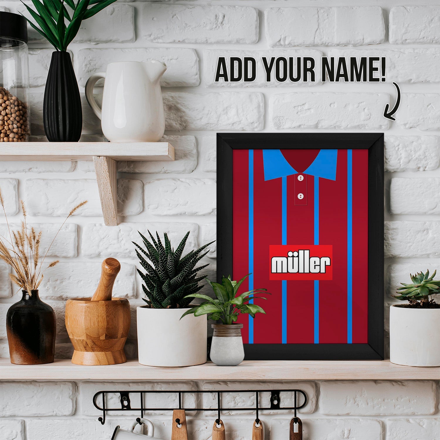 Personalised Aston Villa - 1993 Home Shirt - A4 Metal Sign Plaque