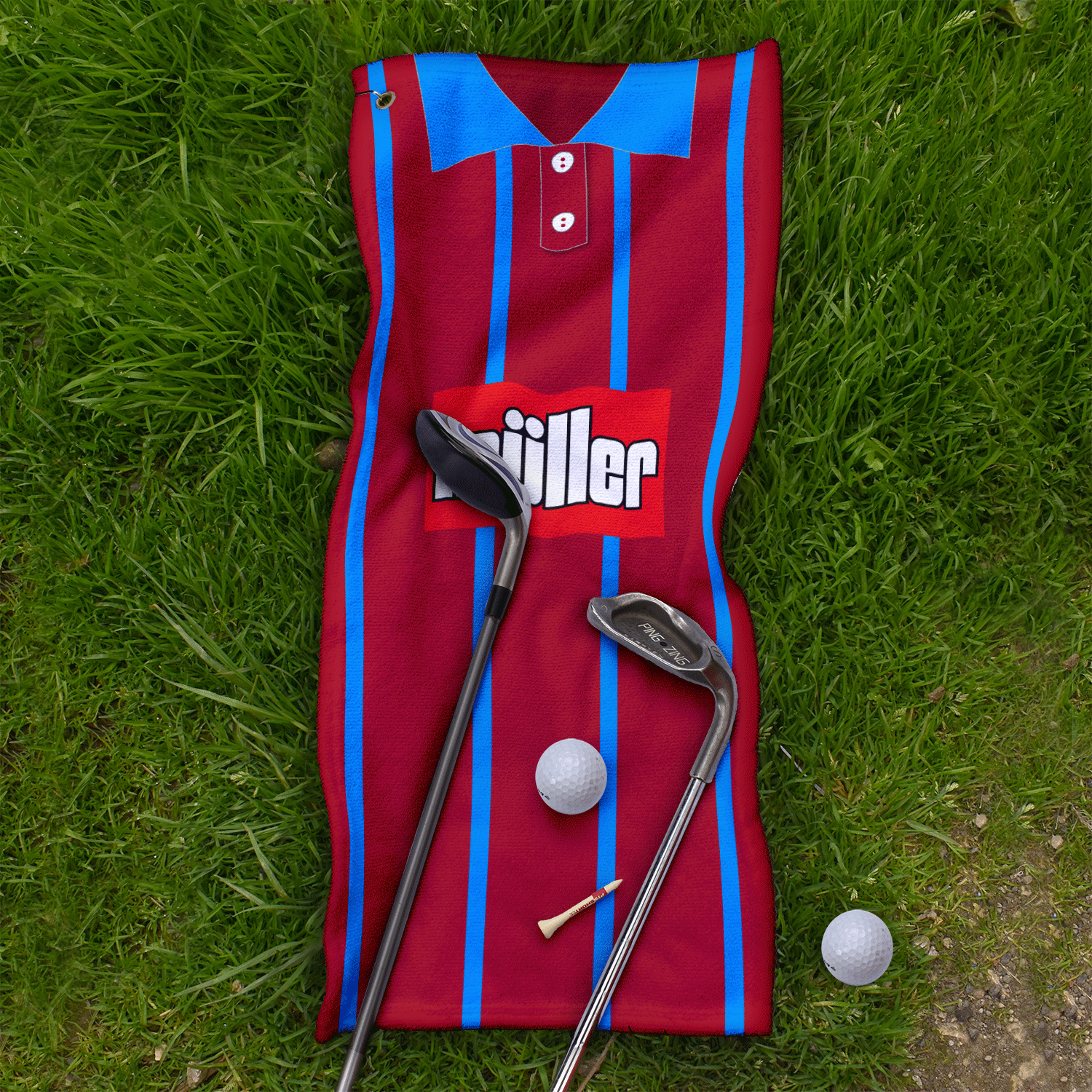 Aston Villa Retro Retro Lightweight, Microfibre Golf Towel