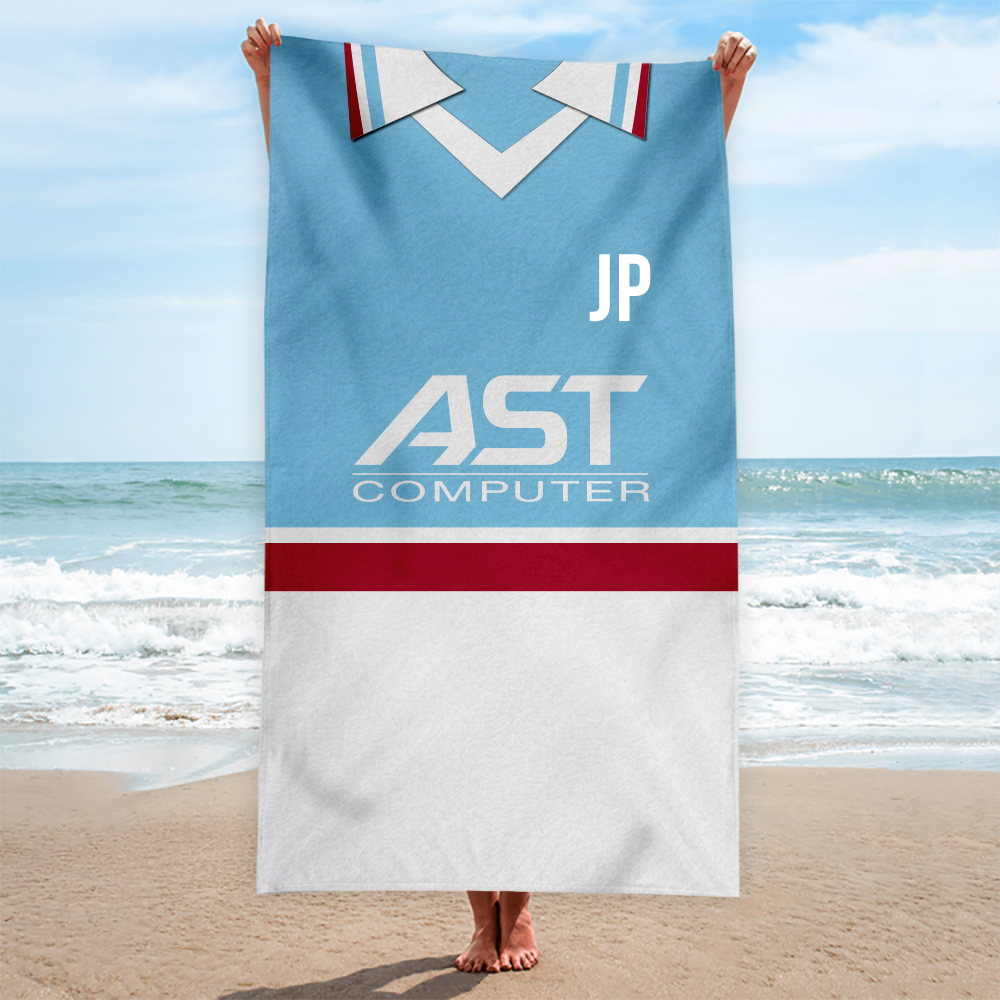 Aston Villa - 1998 - Away Shirt - Personalised Vintage Beach Towel