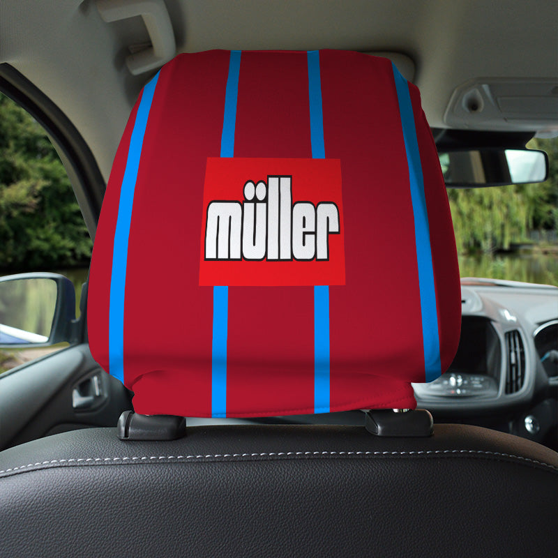 Aston Villa 1993 Home - Retro Football Shirt - Pack of 2 - Car Seat Headrest Covers