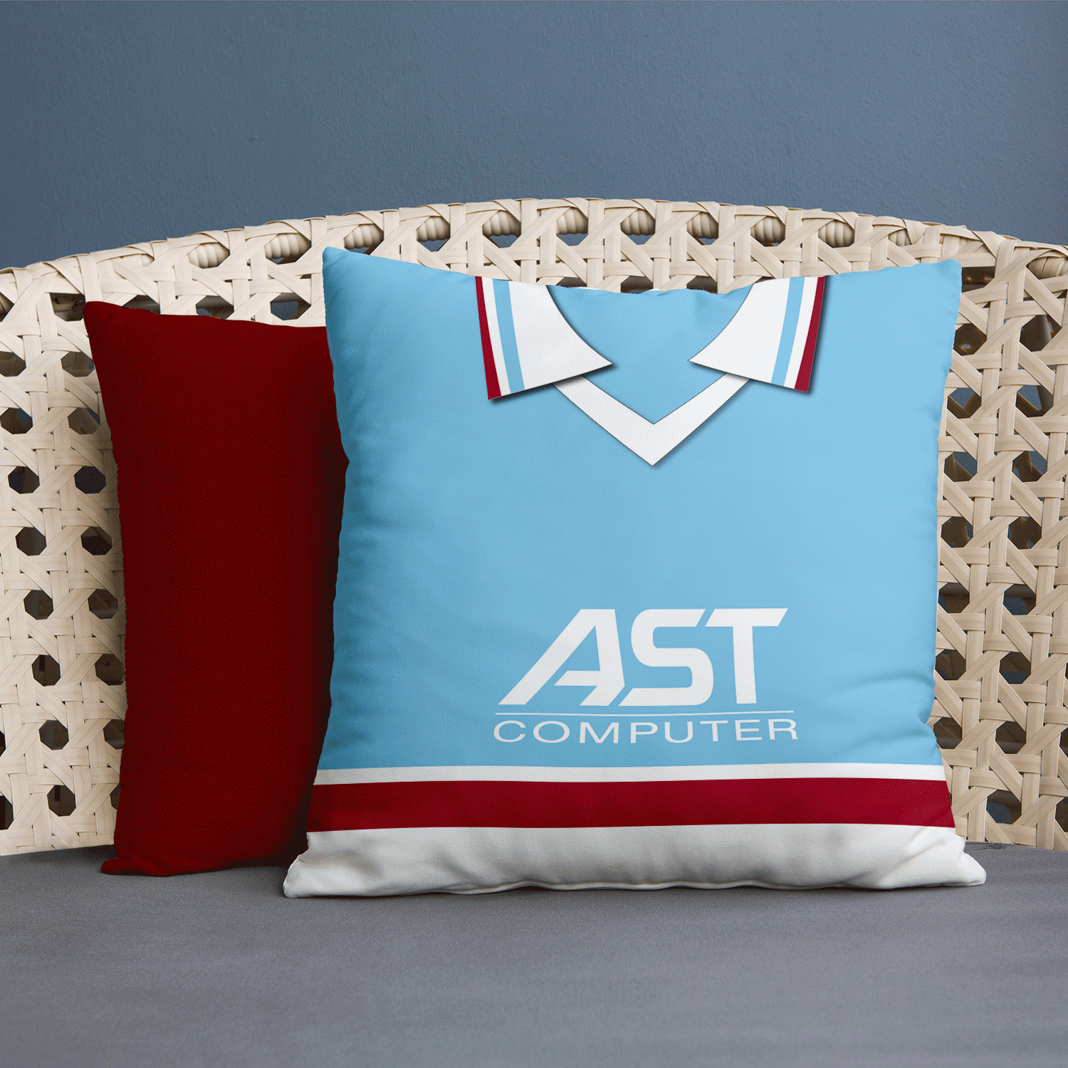 Retro Aston Villa Shirt Cushion - Made in England - British Made Gifts