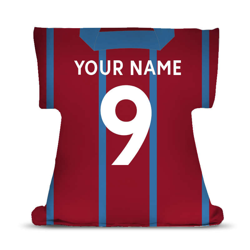 Aston Villa Personalised Retro Club Cushion - T-shirt Cushion