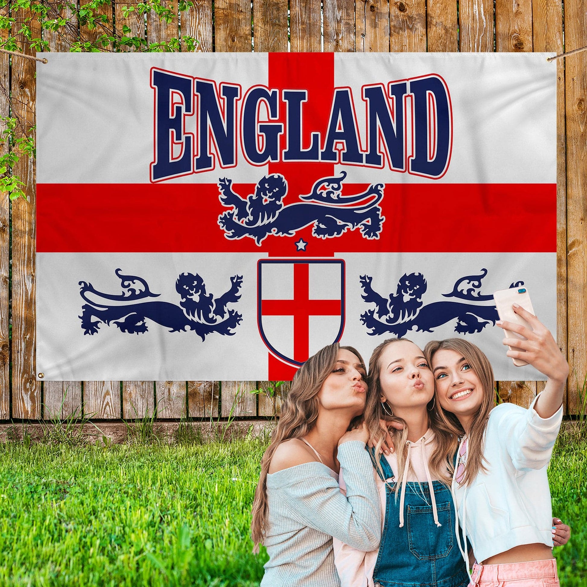 England - St George - 3 Lions - 5 X 3 Banner