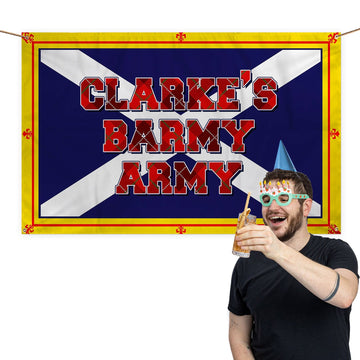 Scotland - Tartan Barmy Army Saltire - 5 X 3 Retro Football Banner