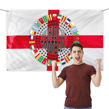 England Flag - World Cup Roulette - Personalised Football 5ft x 3ft Fabric Banner