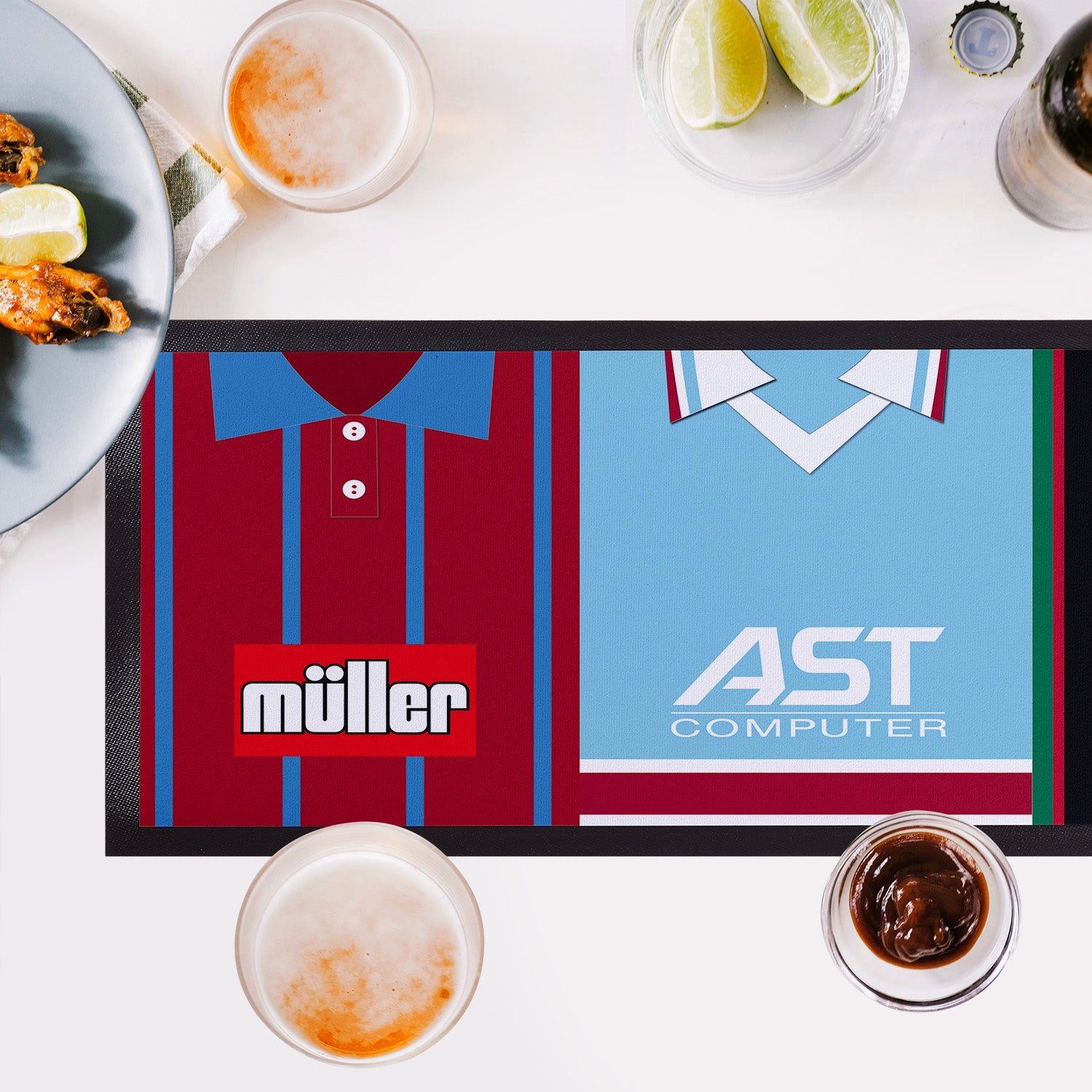 Personalised Aston Villa Retro Football Shirts - Bar Runner