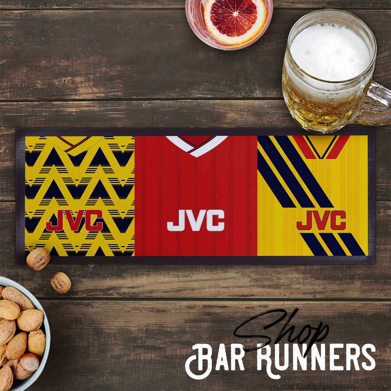 Personalised Arsenal Retro Football Shirts - Bar Runner