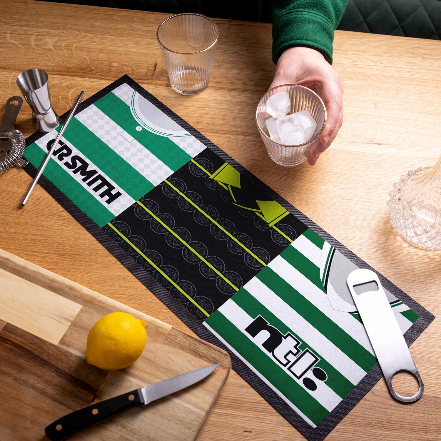 Personalised Celtic Style 2 - Retro Football Shirts - Bar Runner