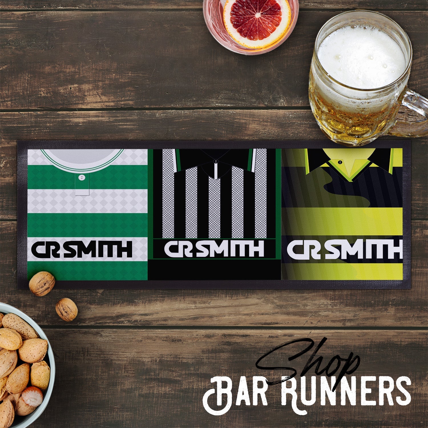 Personalised Celtic Style 1 - Retro Football Shirts - Bar Runner