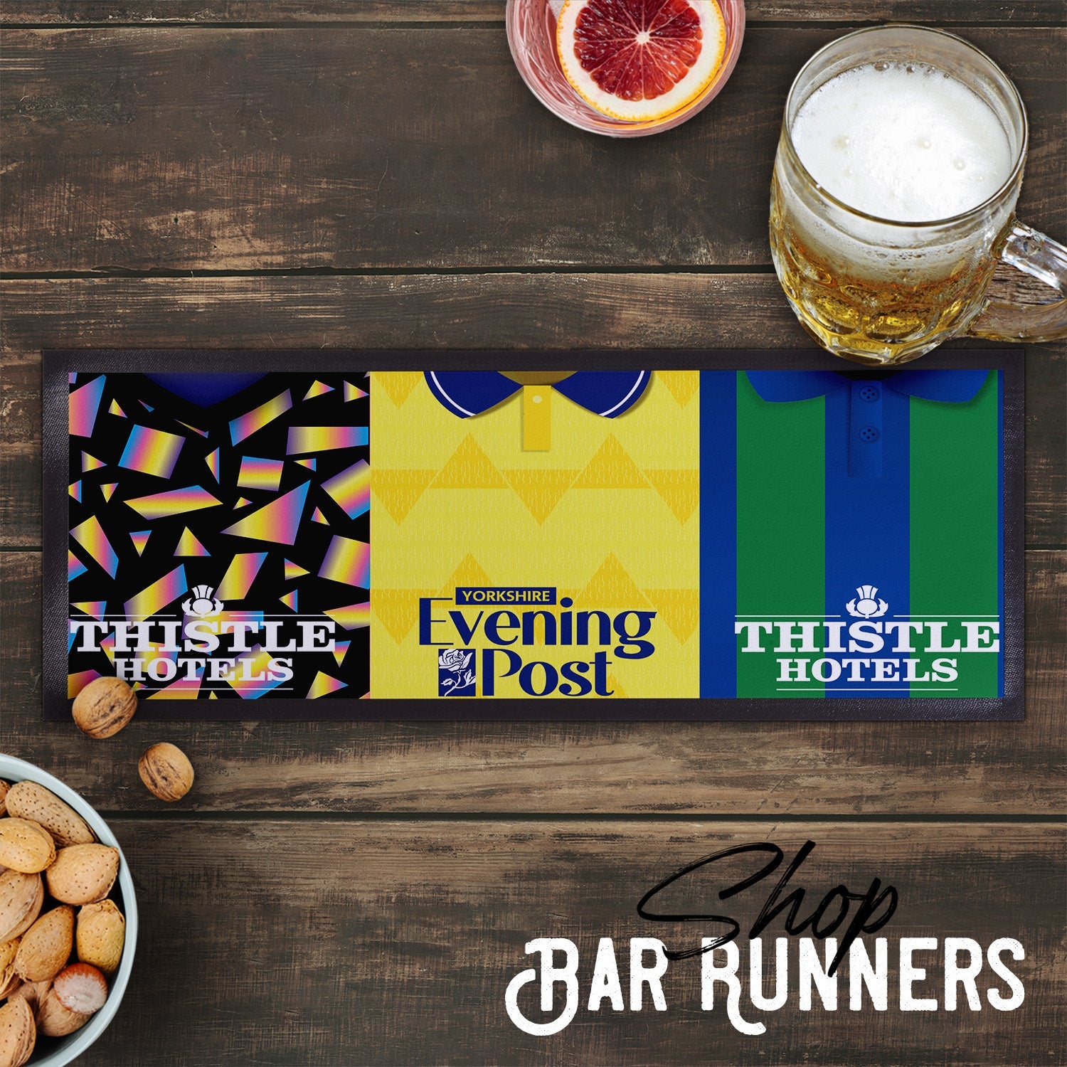 Personalised Leeds - Style 2 - Retro Football Shirts - Bar Runner