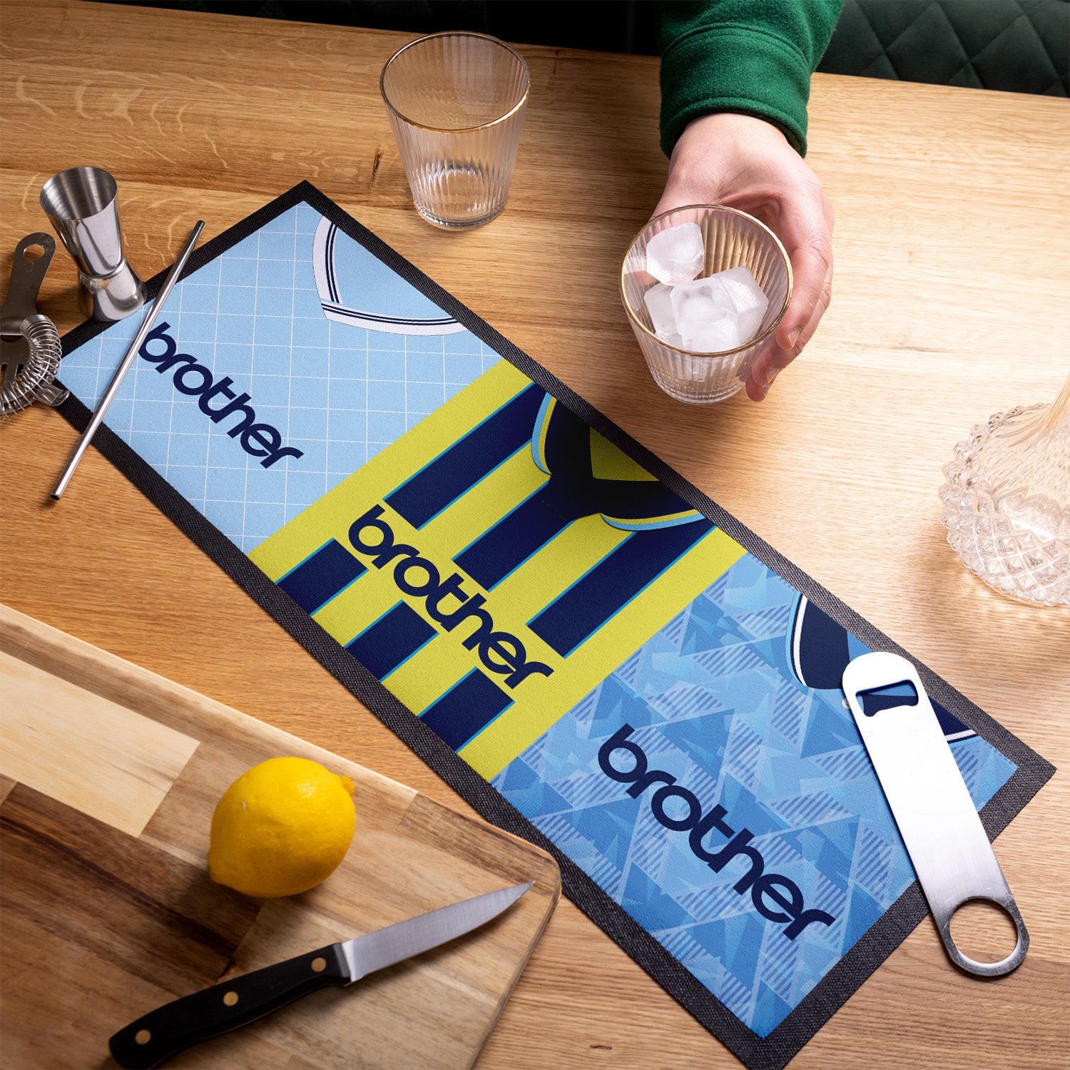 Personalised Man City - Retro Football Shirts - Bar Runner