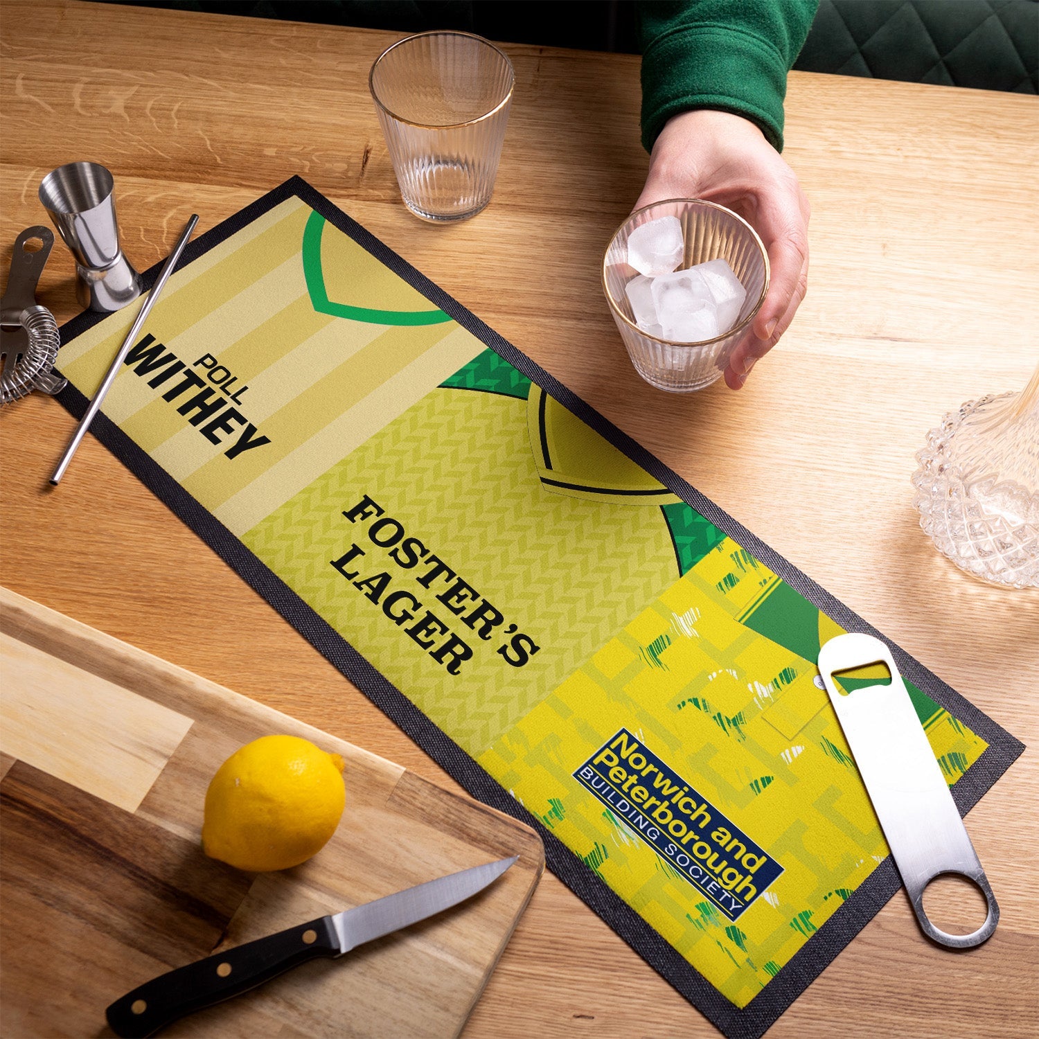 Personalised Norwich- Retro Football Shirts - Bar Runner