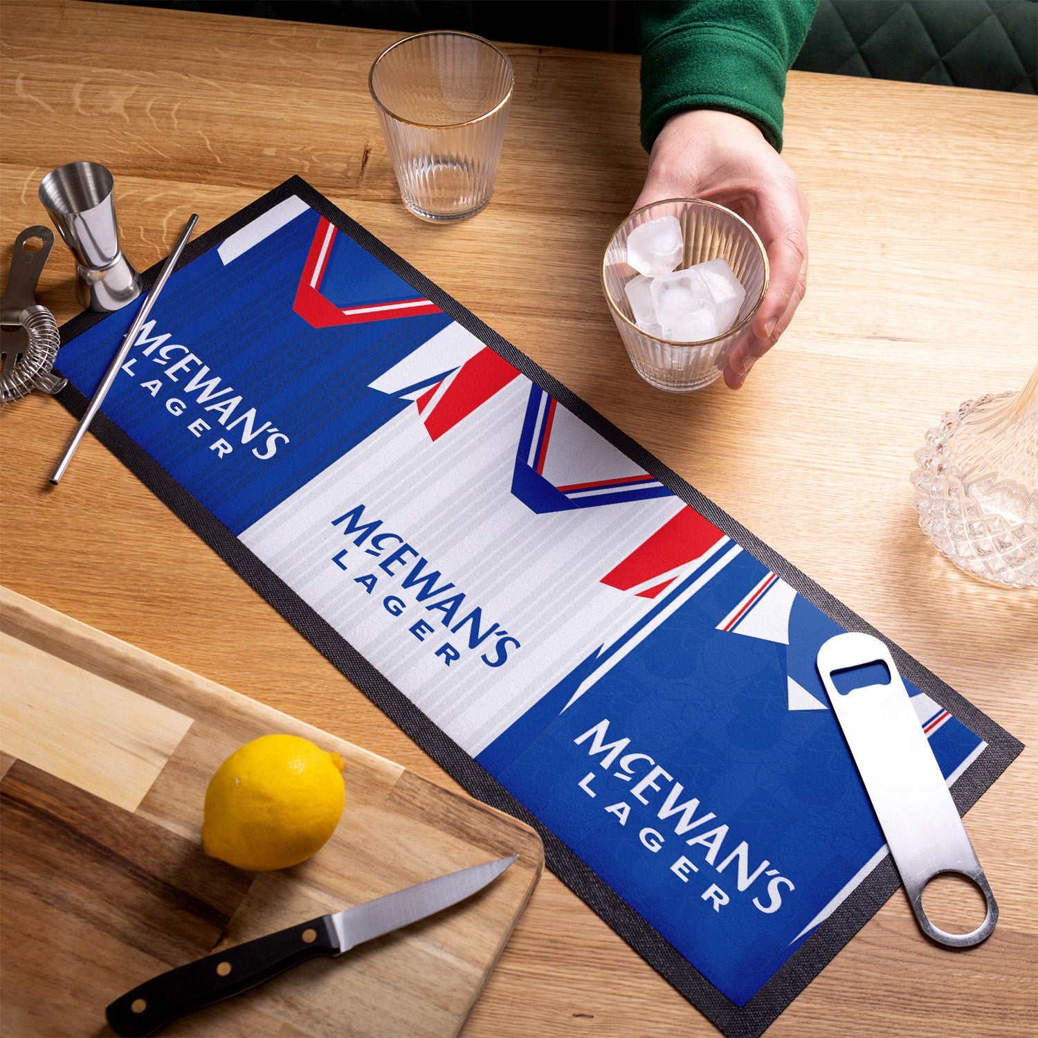 Personalised Rangers - Style 1 - Retro Football Shirts - Bar Runner