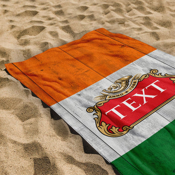 Ireland - Irish Flag - Personalised Lightweight, Microfibre Beach Towel