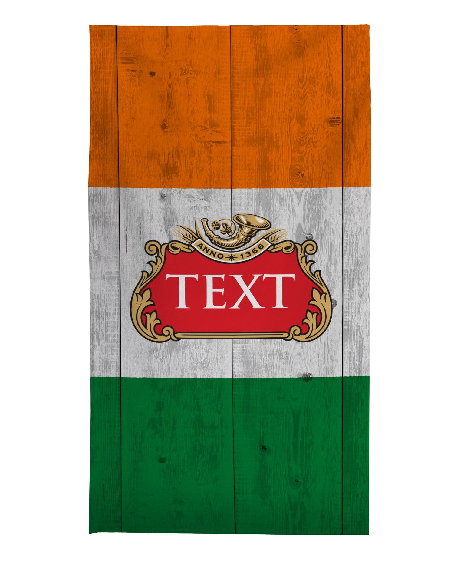 Personalised Beach Towel - Wooden - Irish Flag