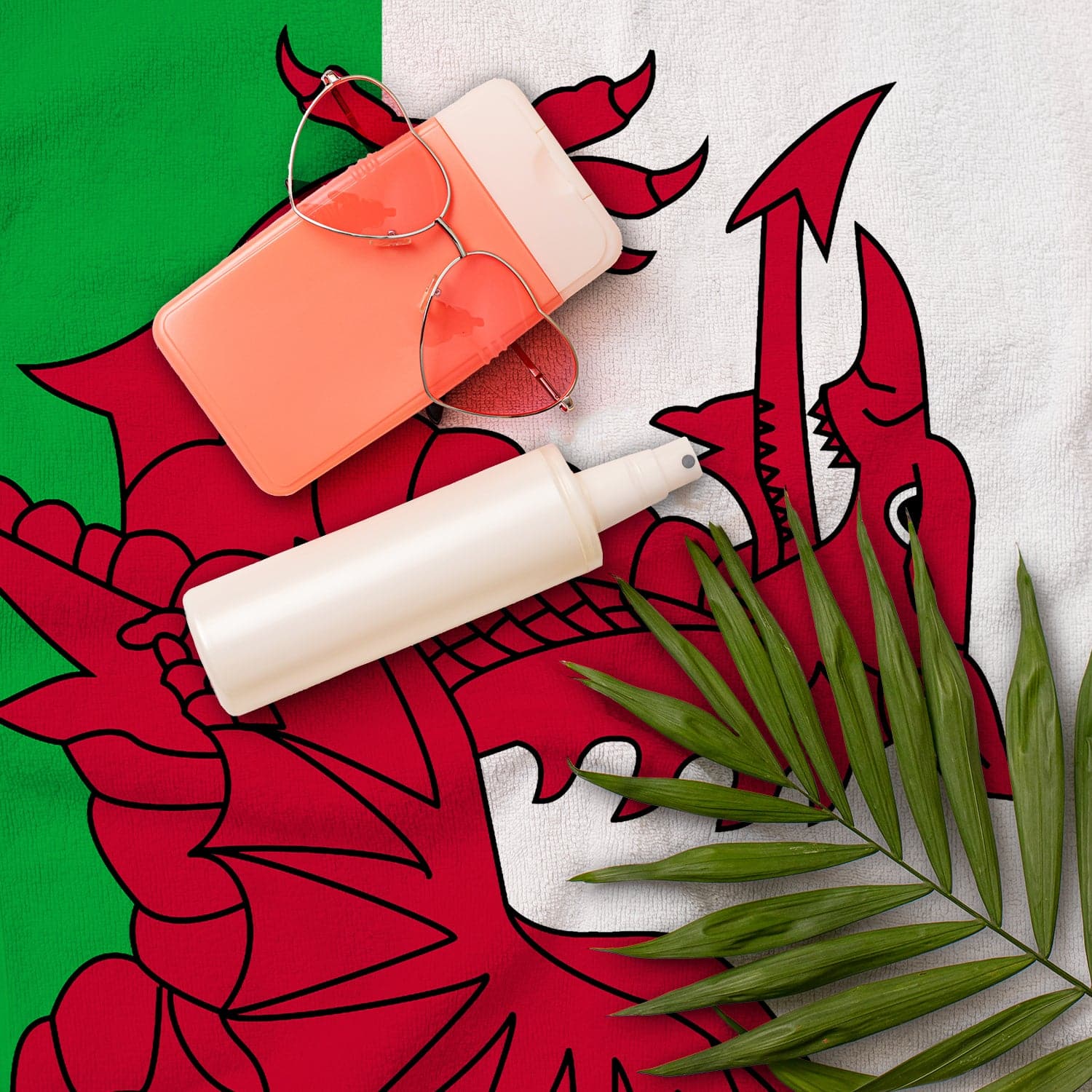 Personalised Beach Towel - Welsh Flag - Two Styles