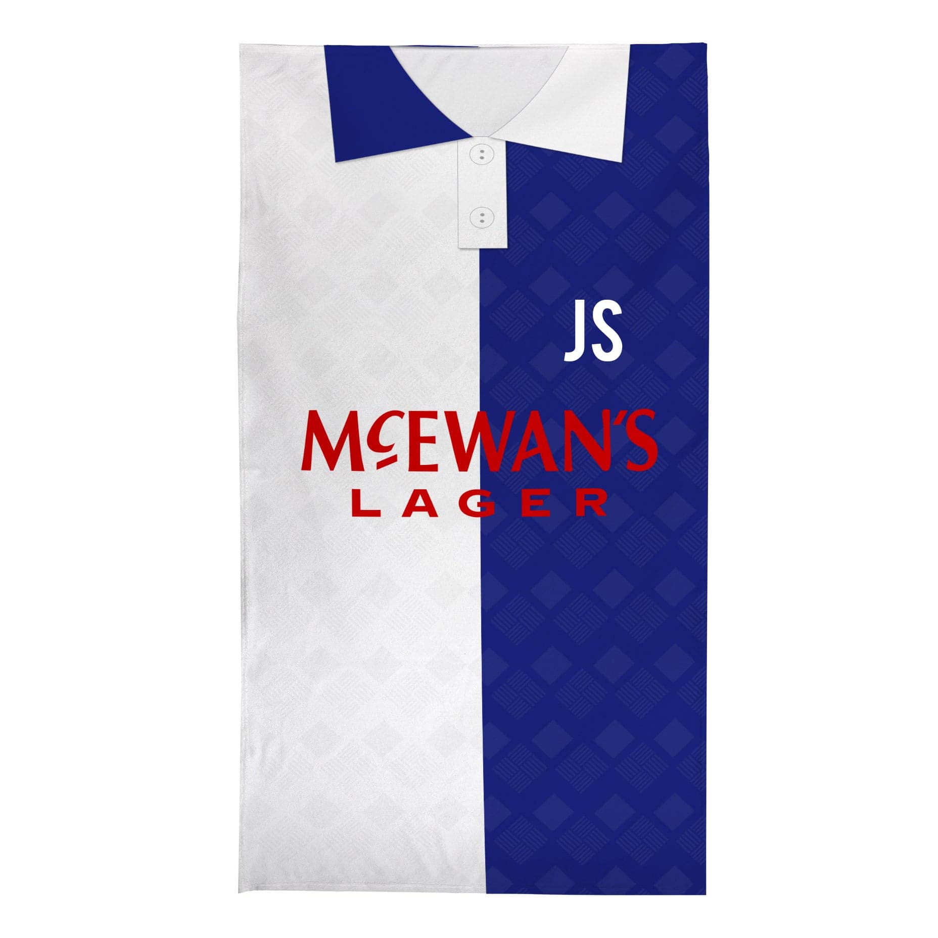 Blackburn - 1992 Home Shirt - Personalised Retro Beach Towel - 150cm x 75cm