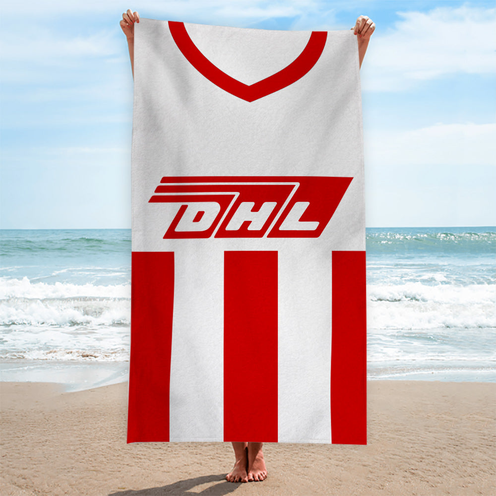 Brentford 1983 Home Shirt - Personalised Lightweight, Microfibre Retro Beach Towel 