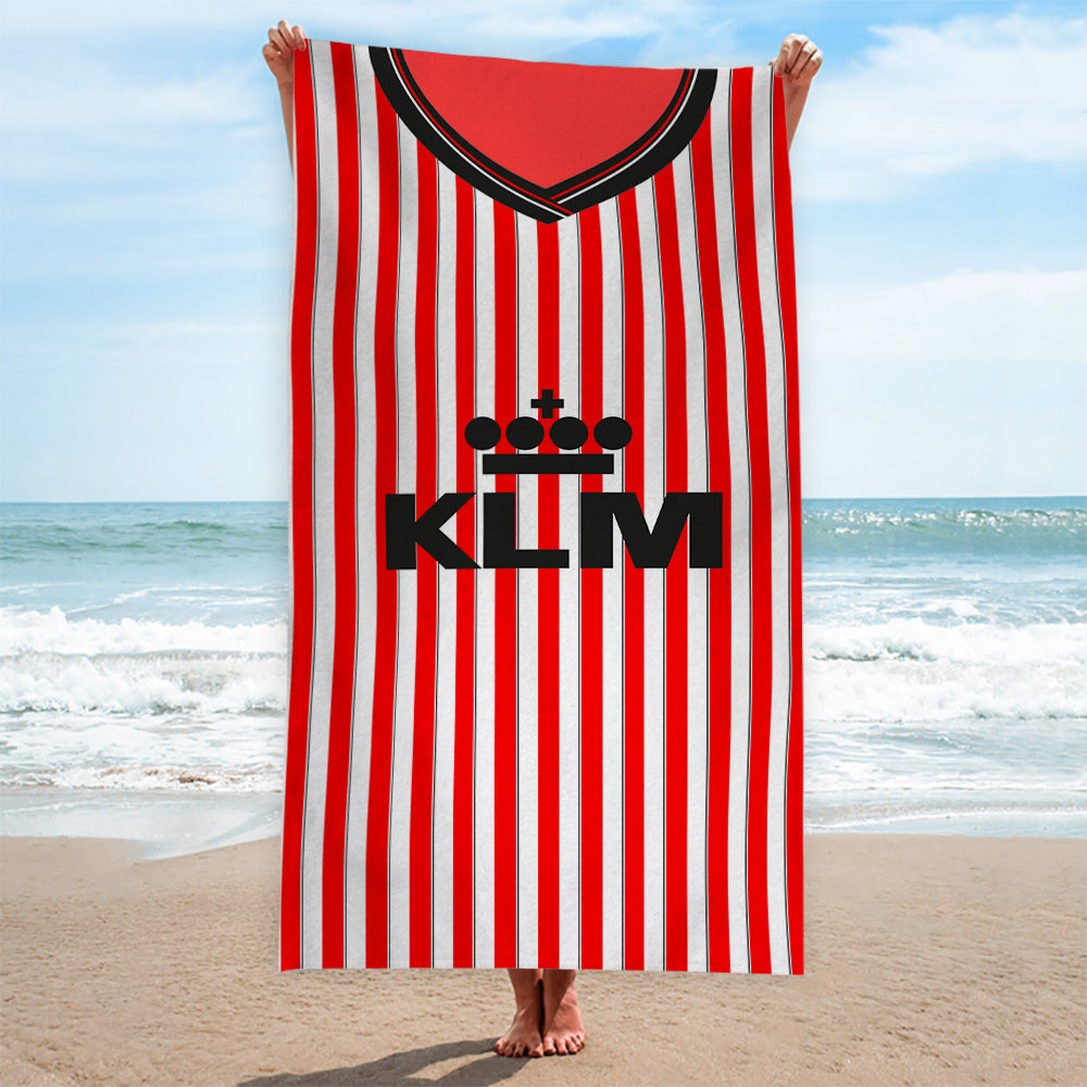 Brentford 1989 Home Shirt - Personalised Lightweight, Microfibre Retro Beach Towel