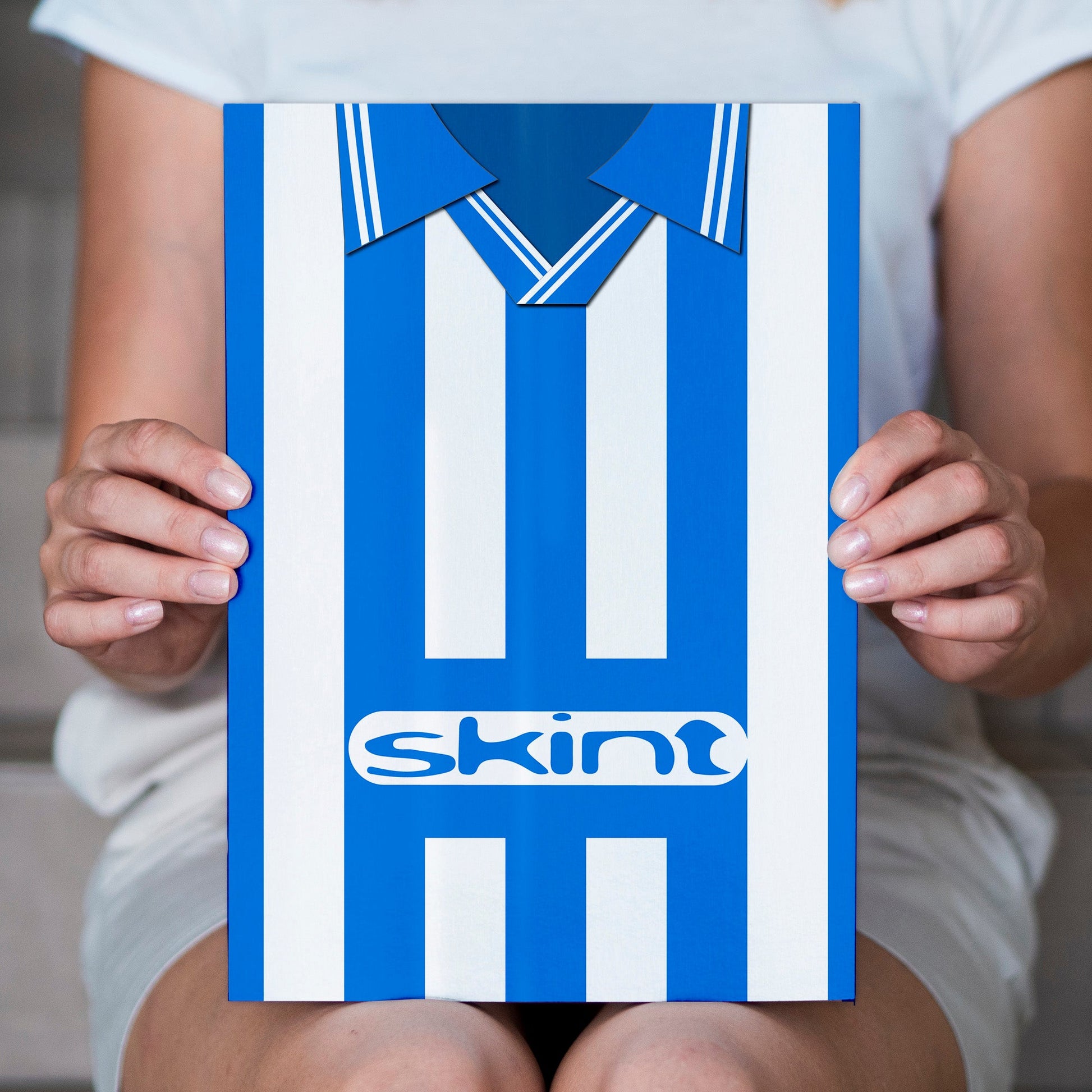 Personalised Brighton-1999 Home Shirt - A4 Metal Sign Plaque