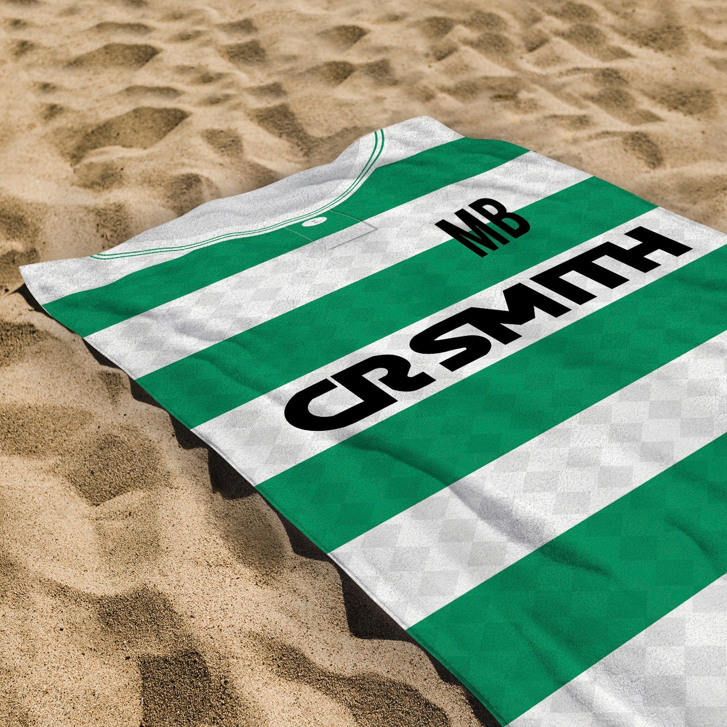 Celtic - 1988 Home Shirt - Personalised Retro Beach Towel