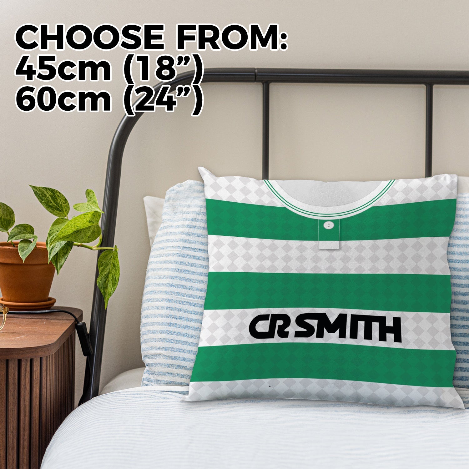 Celtic - 1988 Home Shirt - 45cm or 61cm Retro Cushion