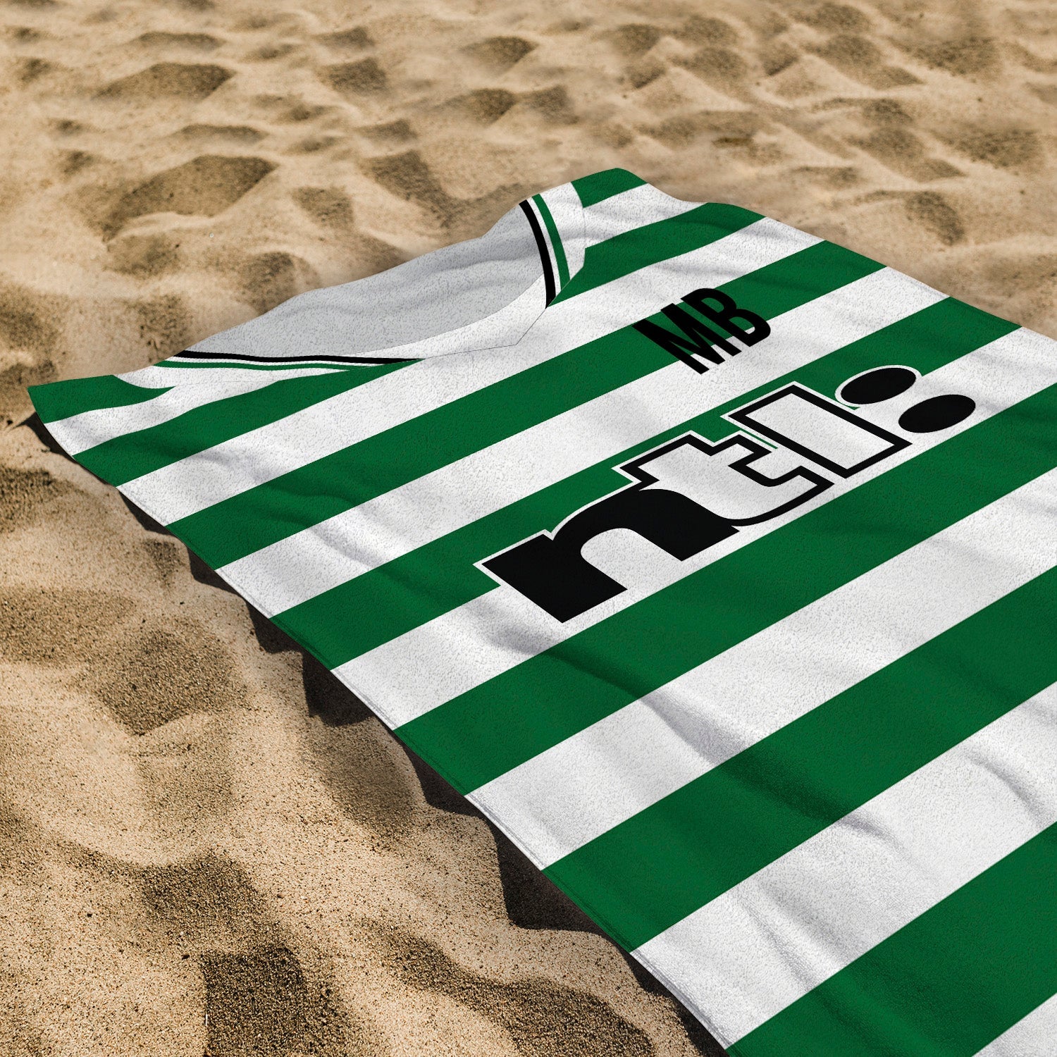 Celtic - 2001 Home Shirt - Personalised Retro Beach Towel