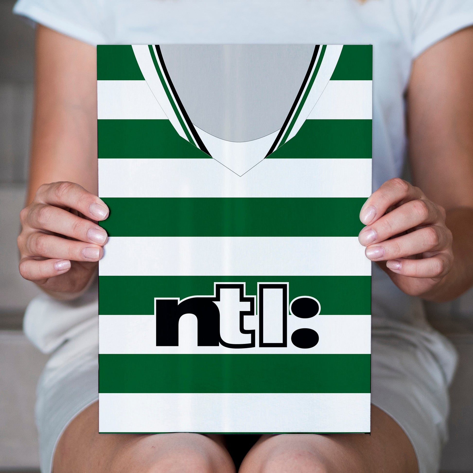 Personalised Celtic - 2001 Home Shirt - A4 Metal Sign Plaque