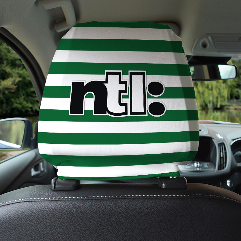 Celtic 2001 Home - Retro Football Shirt - Pack of 2 - Car Seat Headrest Covers