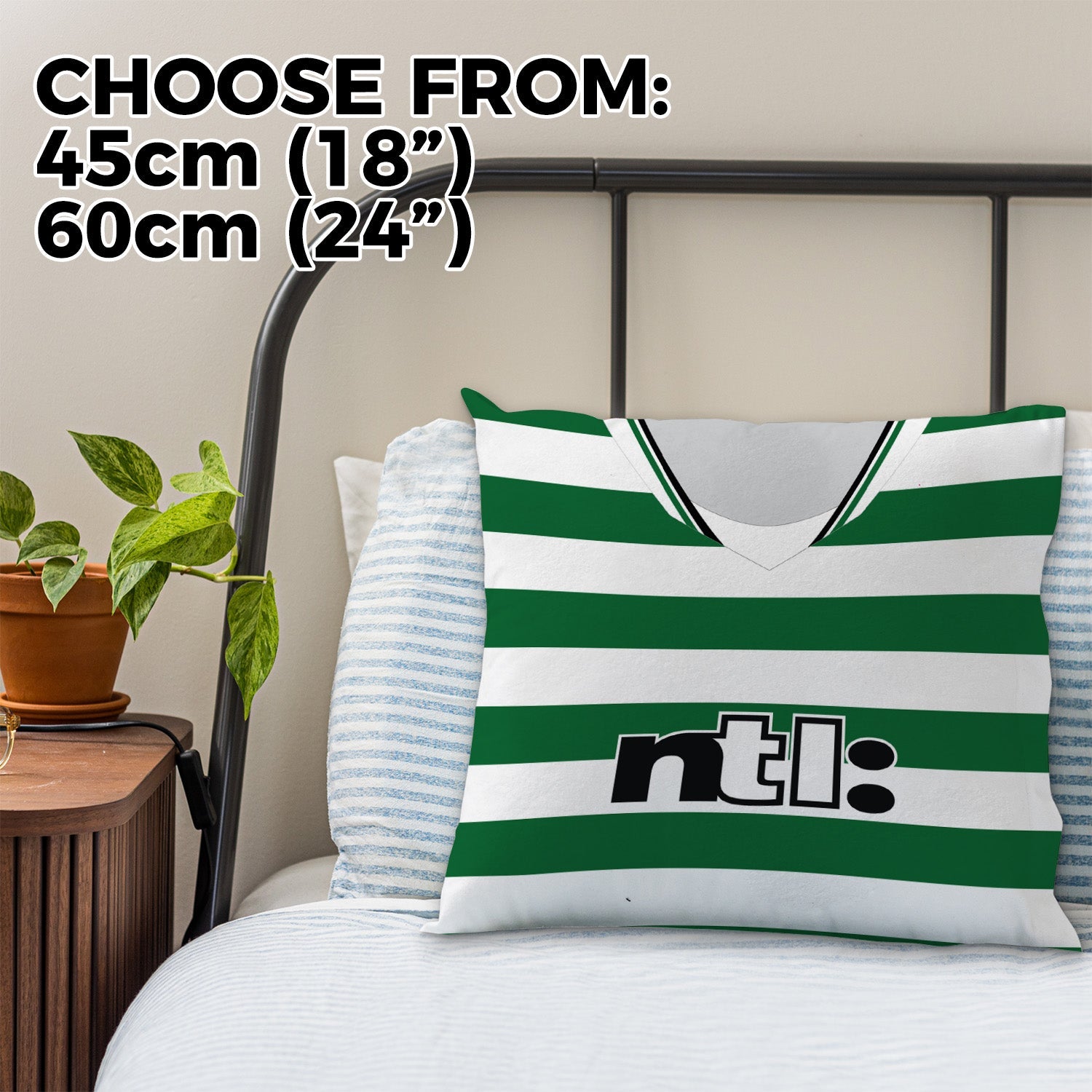 Celtic - 2001 Home Shirt - 45cm or 61cm Retro Cushion