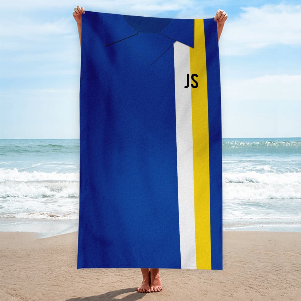 Cardiff -1976 HOME Shirt - Personalised Retro Beach Towel - 150cm x 75cm