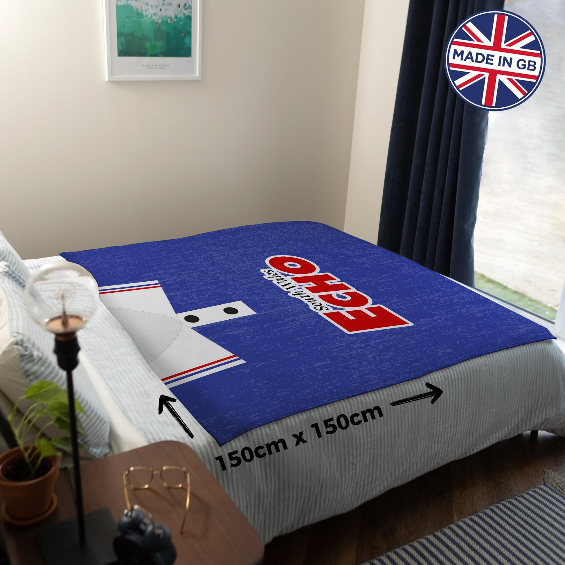 Cardiff -1992 - Home Shirt - Personalised Retro Fleece Blanket