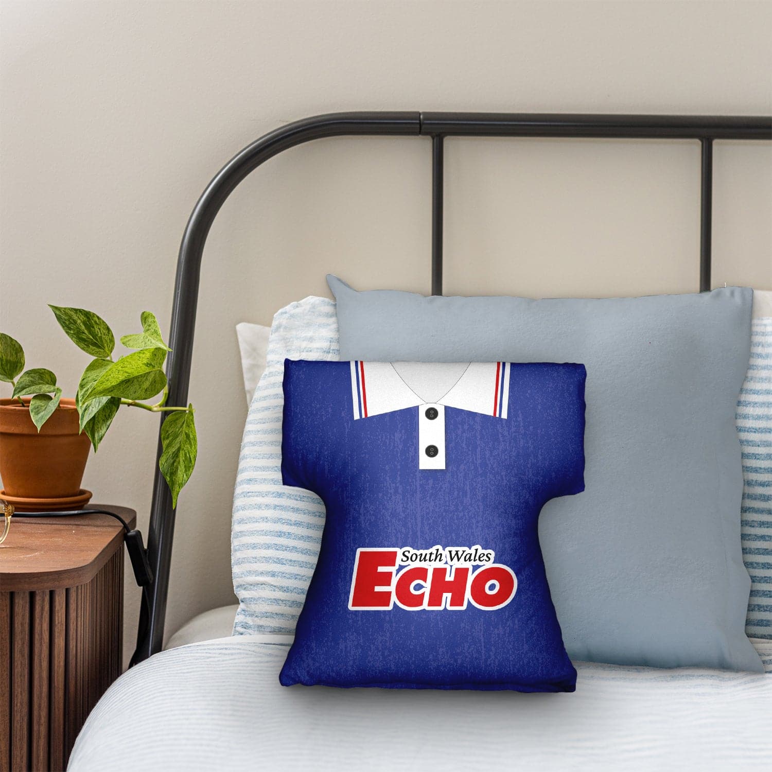 Cardiff - 1992 Home- Personalised Retro Shirt Cushion