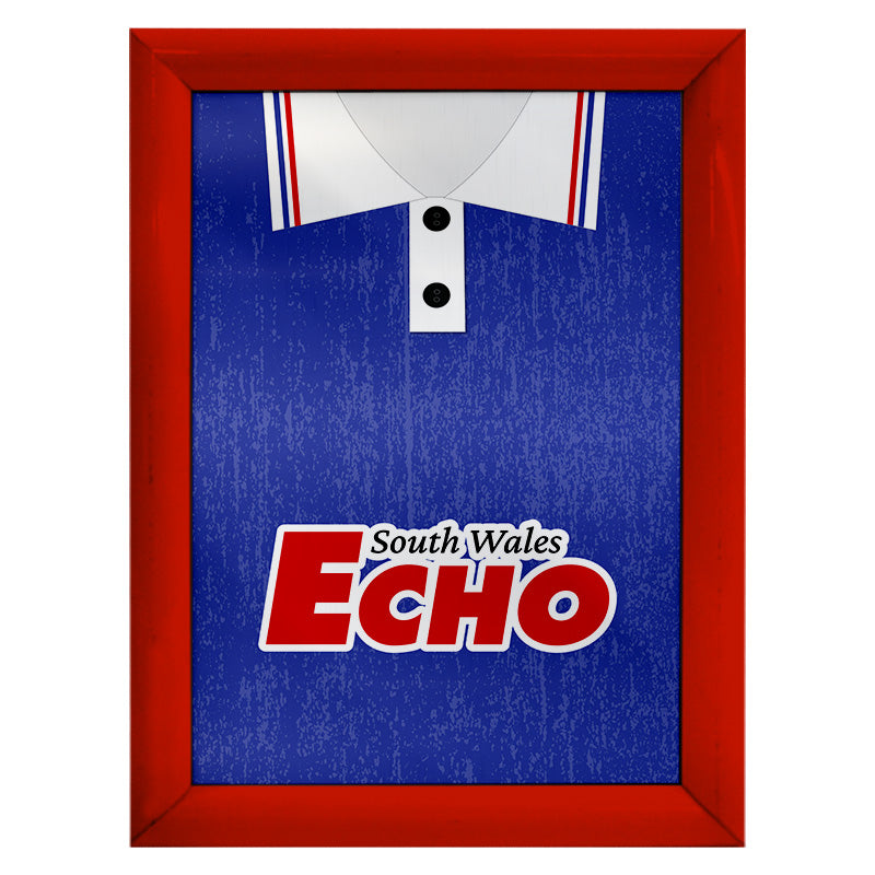 Personalised Cardiff - 1992 Home Shirt - A4 Metal Sign Plaque