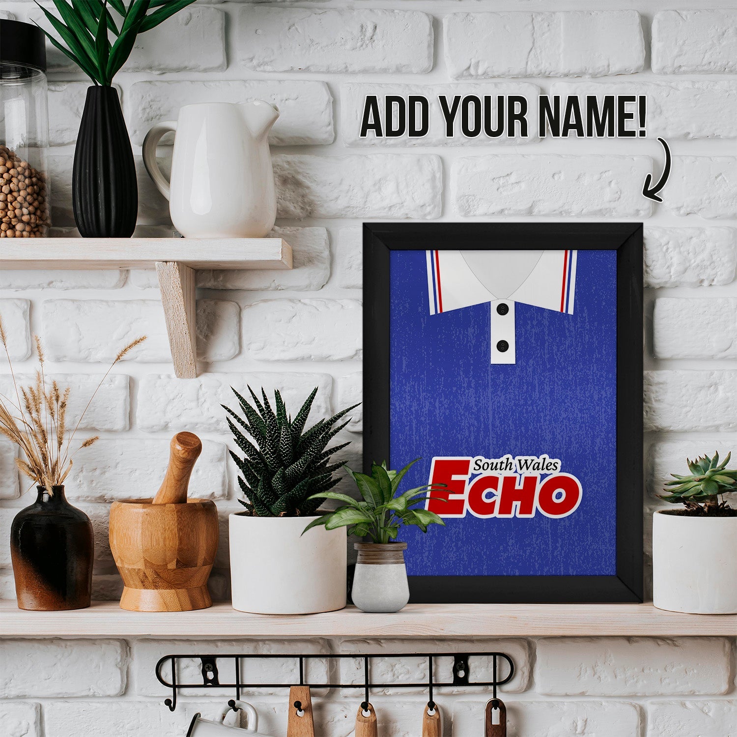 Personalised Cardiff - 1992 Home Shirt - A4 Metal Sign Plaque