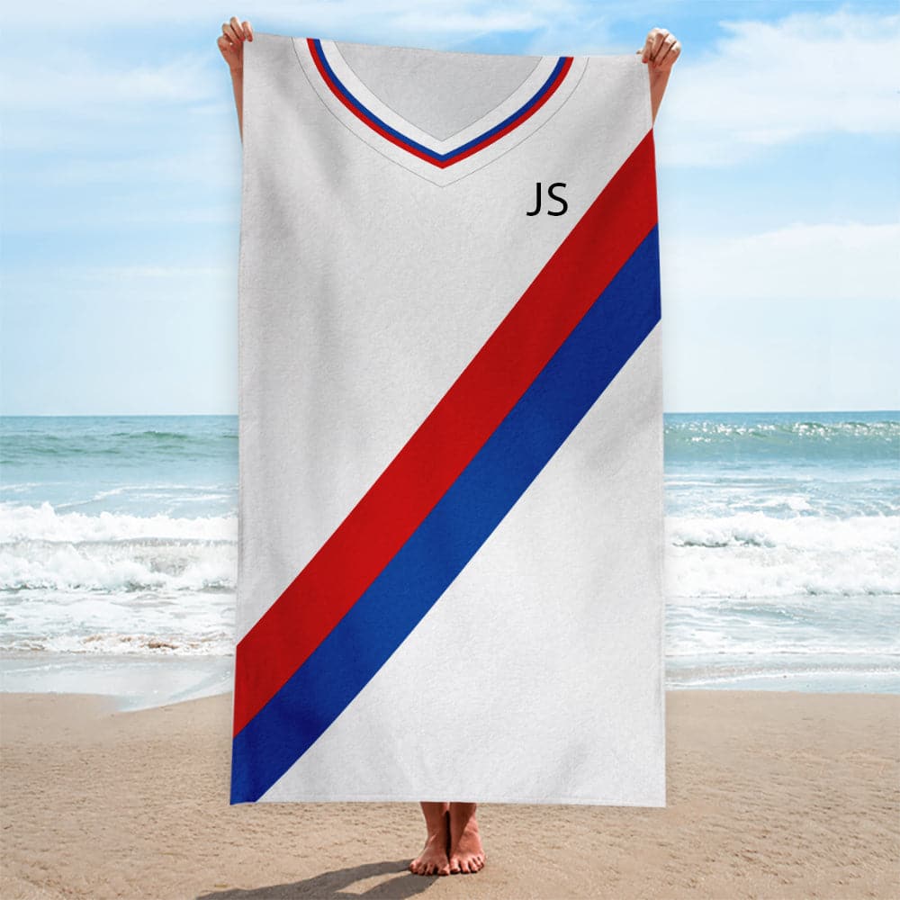 Crystal-Palace-1978-HOME Shirt - Personalised Retro Beach Towel - 150cm x 75cm