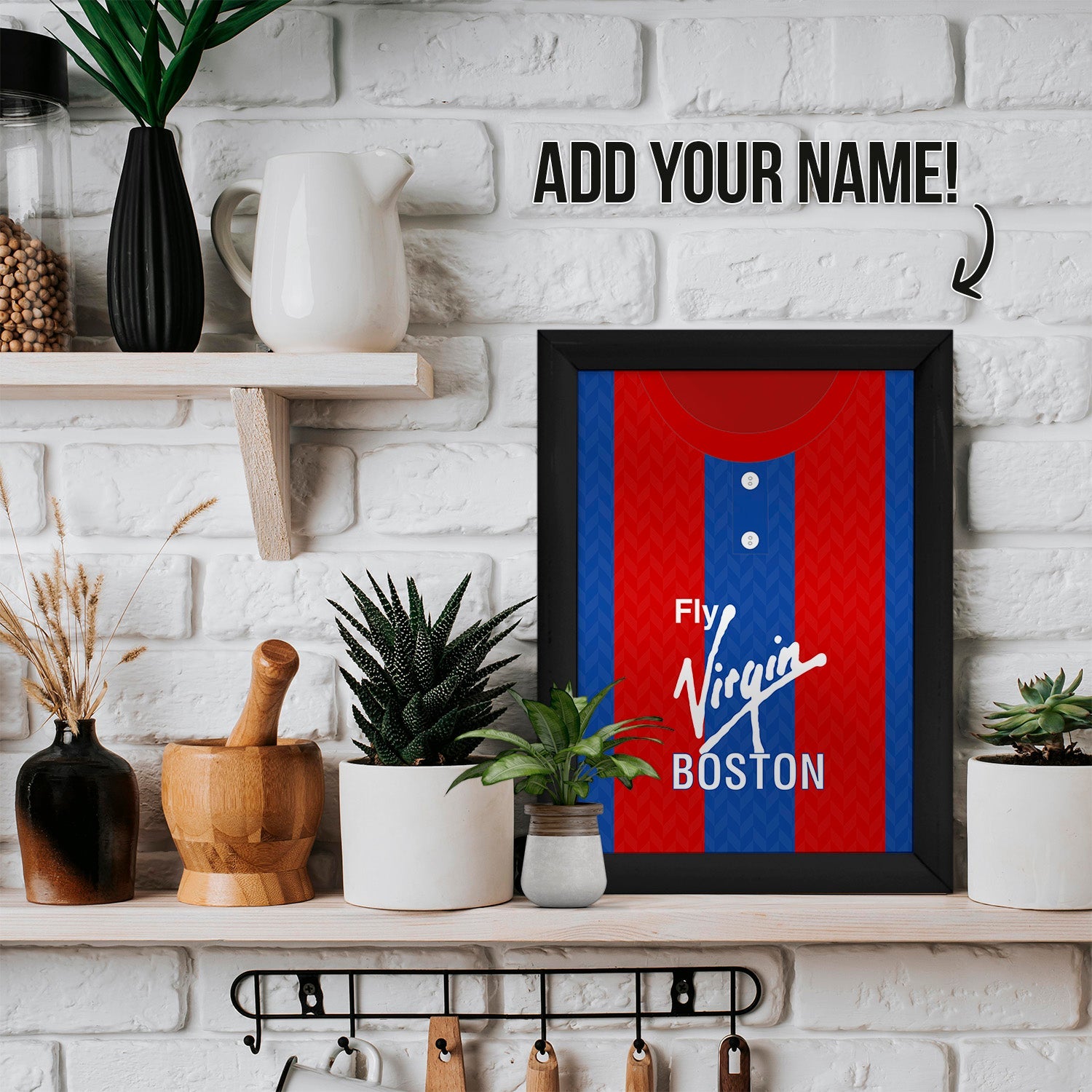 Personalised Crystal Palace - 1991 Home Shirt - A4 Metal Sign Plaque