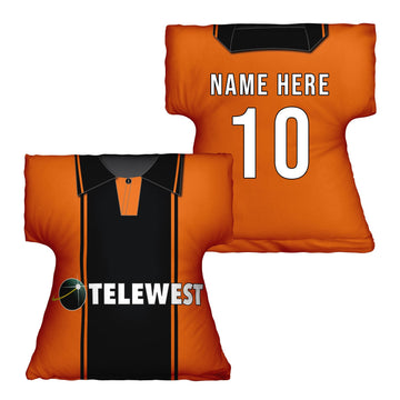 Dundee U Retro United - 2000 Home Shirt - Personalised Retro Shirt Cushion