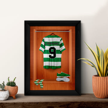 Celtic Retro 88 Retro Shirt Dressing Room - A4 Metal Print Sign Plaque - Frame Options Available