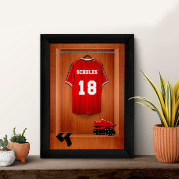 Manchester Red - '99 Retro Shirt Dressing Room - A4 Metal Sign Plaque - Frame Options Available