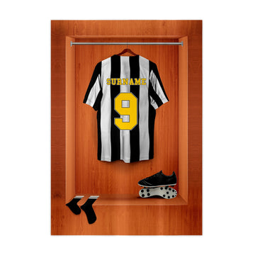 Newcastle '96 Retro Shirt Dressing Room - A4 Metal Sign Plaque - Frame Options Available