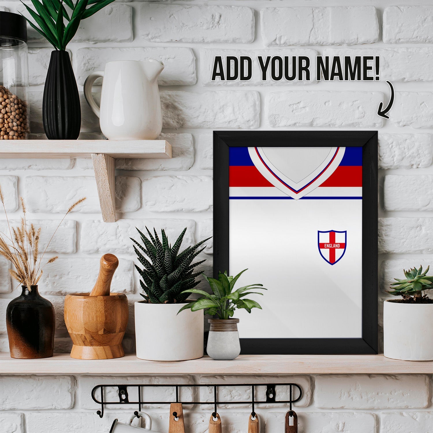 Personalised England - 1982 Home Shirt - A4 Metal Sign Plaque