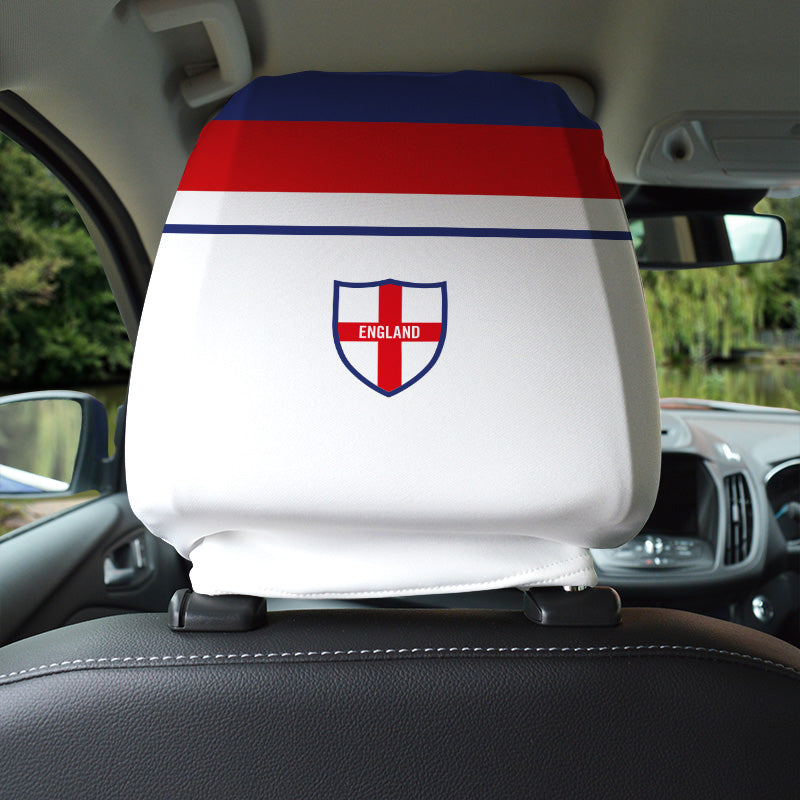 England 1982 Home - Retro Football Shirt - Pack of 2 - Car Seat Headrest Covers