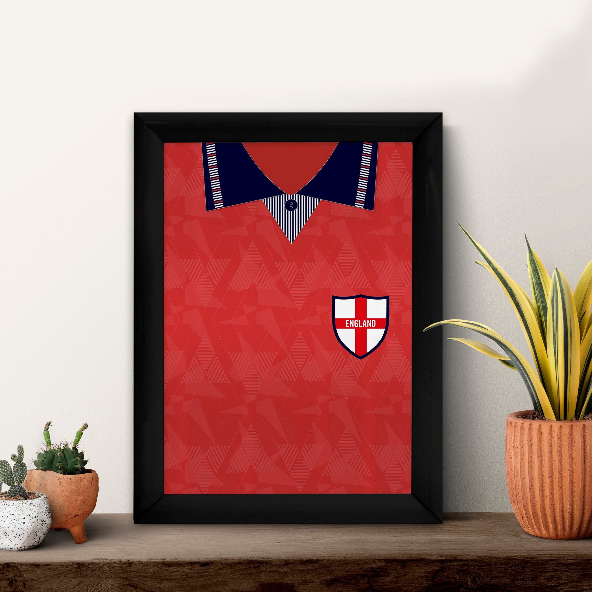 Personalised England - 1990 Away Shirt - A4 Metal Sign Plaque