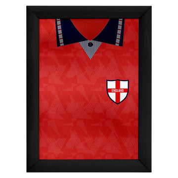 Personalised England - 1990 Away Shirt - A4 Metal Sign Plaque - Frame Options Available