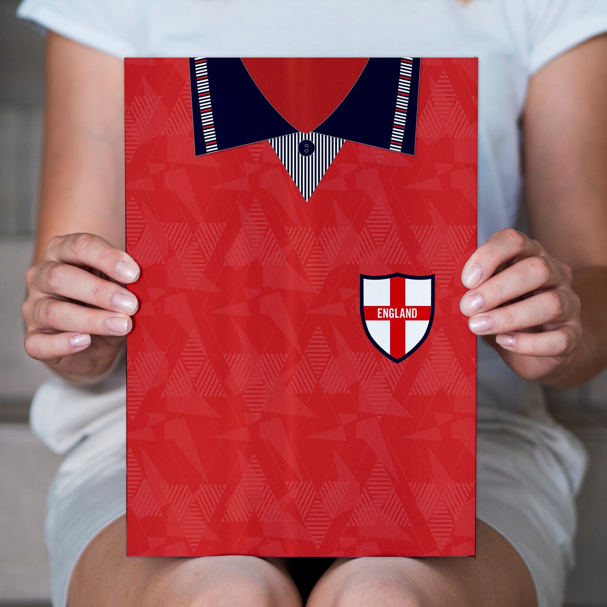 Personalised England - 1990 Away Shirt - A4 Metal Sign Plaque