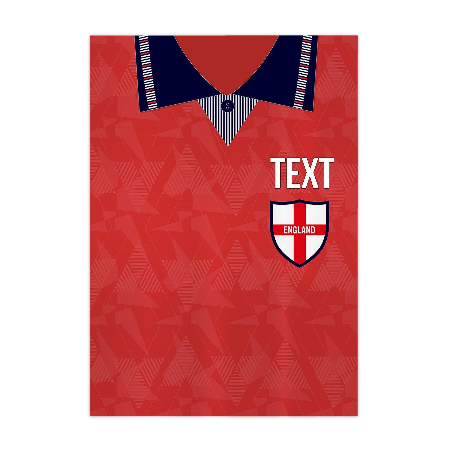 Personalised England - 1990 Away Shirt - A4 Metal Sign Plaque