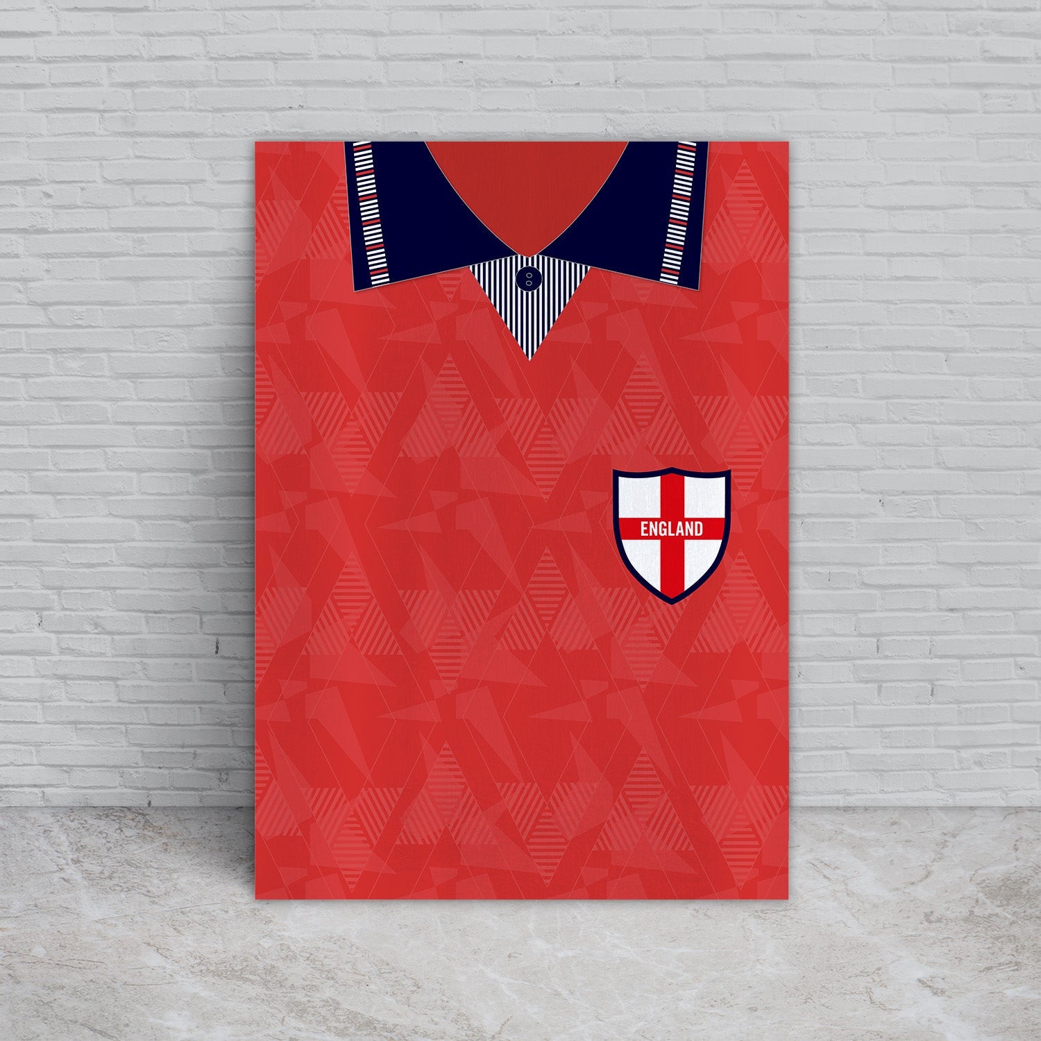 Personalised England - 1990 Away Shirt - A4 Metal Sign Plaque