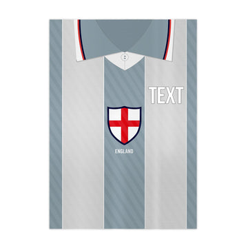 Personalised England - 1996 Away Shirt - A4 Metal Sign Plaque - Frame Options Available